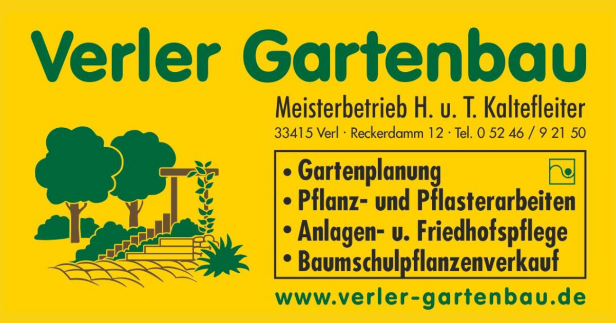 Gewerbe Verler Gartenbau GmbH & Co. KG Stadt Verl