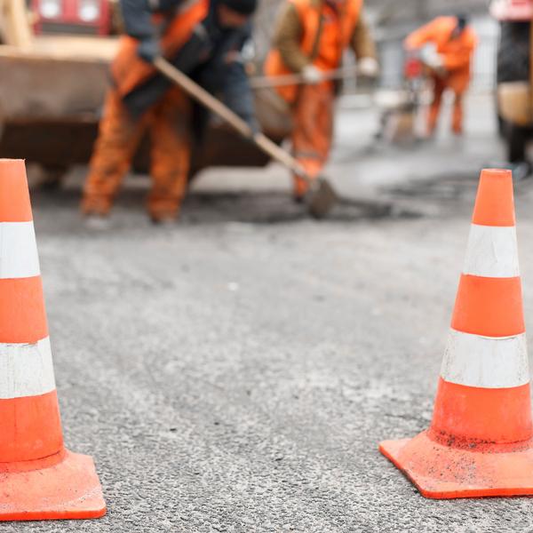 Straßenbaustelle